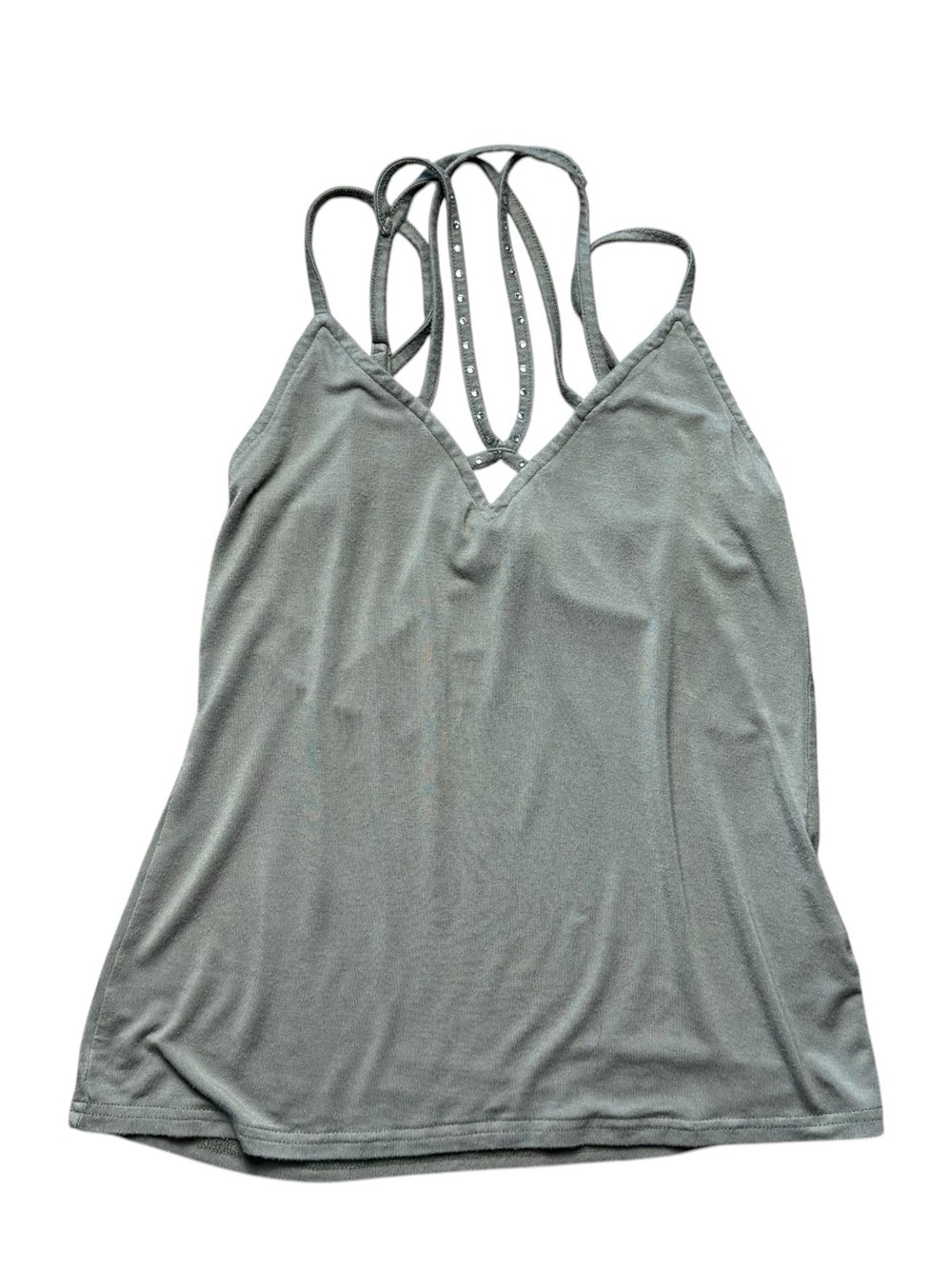 Red by BKE Light Green Strappy V-Neck Camisole Size S - Rhinestone Chest - Picture 1 of 5